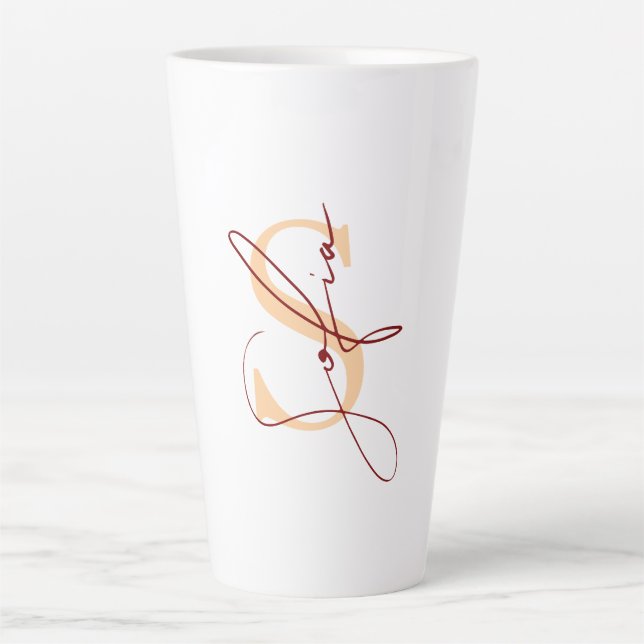 Taza De Café Latte Nombre personalizado moderno y elegante (Anverso)