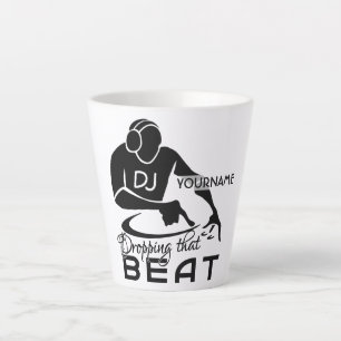 Taza De Café Latte Nombre personalizado Music DJ