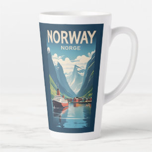 Taza De Café Latte Nombre personalizado Noruega