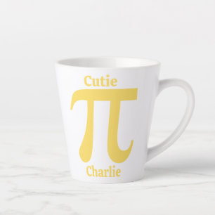 Taza De Café Latte Nombre personalizado Pi / Cutie Pie