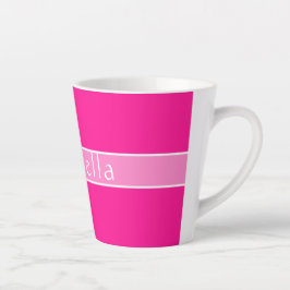Taza De Café Latte Nombre personalizado Rosa caliente
