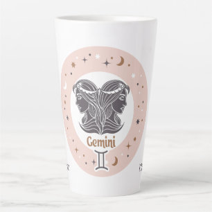 Taza De Café Latte Nombre personalizado Rótulo Zodiac Gemini