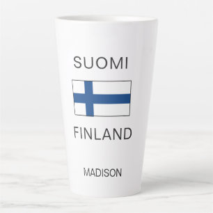 Taza De Café Latte Nombre personalizado Suomi Finlandia
