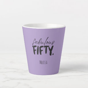 Taza De Café Latte Nombre personalizado - Taza de Latte Morada Fabulo
