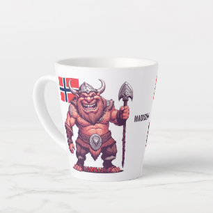 Taza De Café Latte Nombre personalizado Troll noruego