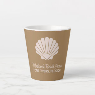 Taza De Café Latte Nombre personalizado, ubicación y etiqueta de colo
