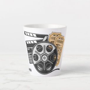 Taza De Café Latte Nombre personalizado y película de color