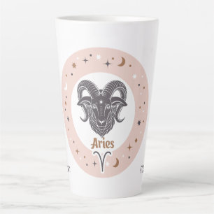 Taza De Café Latte Nombre personalizado Zodiac Rótulo Aries