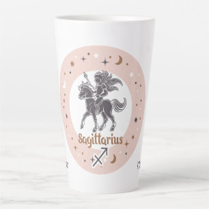 Taza De Café Latte Nombre personalizado Zodiac Rótulo Sagittarius