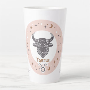Taza De Café Latte Nombre personalizado Zodiac Rótulo Tauro