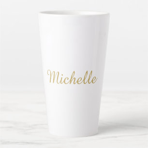 Taza De Café Latte Nombre propio Creativo Moderno Color Dorado Script