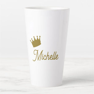 Taza De Café Latte Nombre propio Creativo Moderno Color Dorado Script