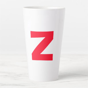 Taza De Café Latte Nombre propio de la inmensa carta roja monogramada