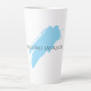 Taza De Café Latte Nombre propio decorativo chic sencillo simple azul