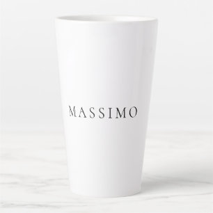 Taza De Café Latte Nombre Propio Decorativo Chic Sencillo Simple Negr
