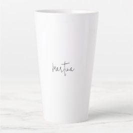 Taza De Café Latte Nombre propio Exclusivo Elegante Simple Caligrafía