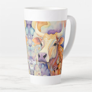 Taza De Café Latte Nombre texto Granja de Vacas Púrpura