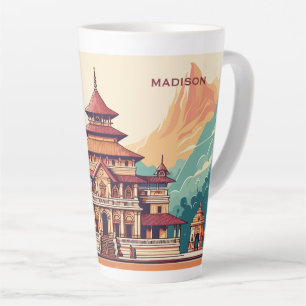 Taza De Café Latte Nombre y texto personalizados Nepal