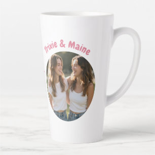 Taza De Café Latte Nombres de fotos con citas modernas simples de her