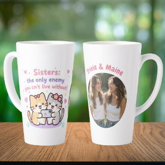 Taza De Café Latte Nombres de fotos con citas modernas simples de her