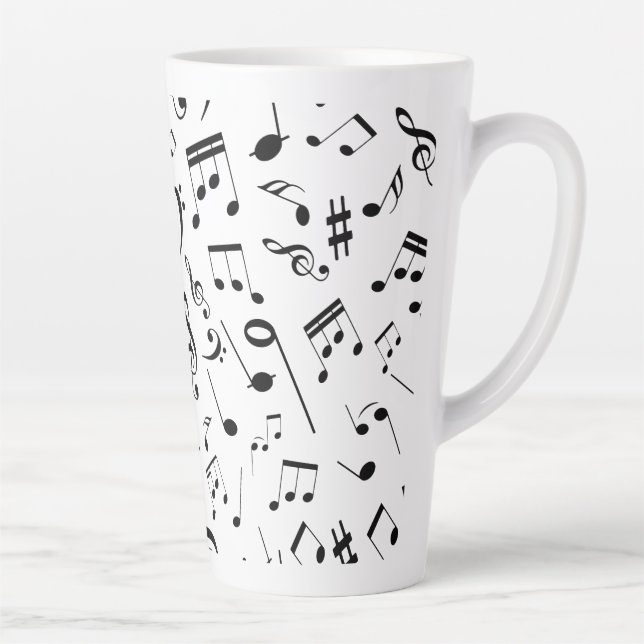 Taza De Café Latte Notas musicales 3 (Derecha)
