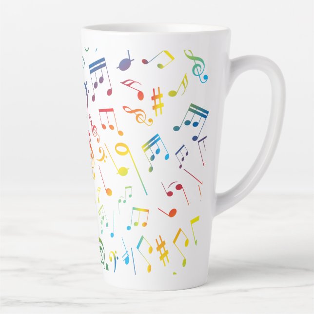 Taza De Café Latte Notas musicales 4 (Derecha)