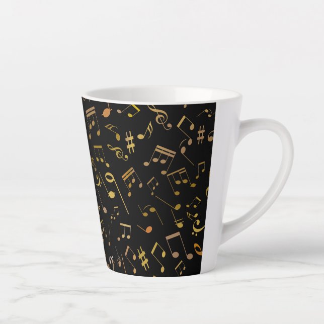 Taza De Café Latte Notas musicales 6 (Derecha)