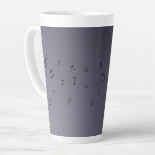 Taza De Café Latte Notas musicales de Oscuro Ombre