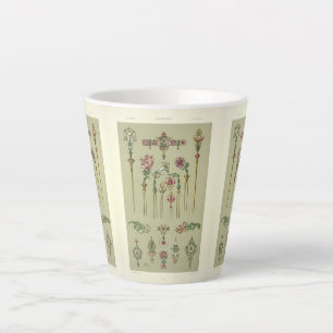 Taza De Café Latte Noveau Art Nouveau peluqueros florales anton seder