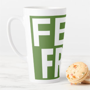 Taza De Café Latte Novedad de impresión sin sentido; fondo verde
