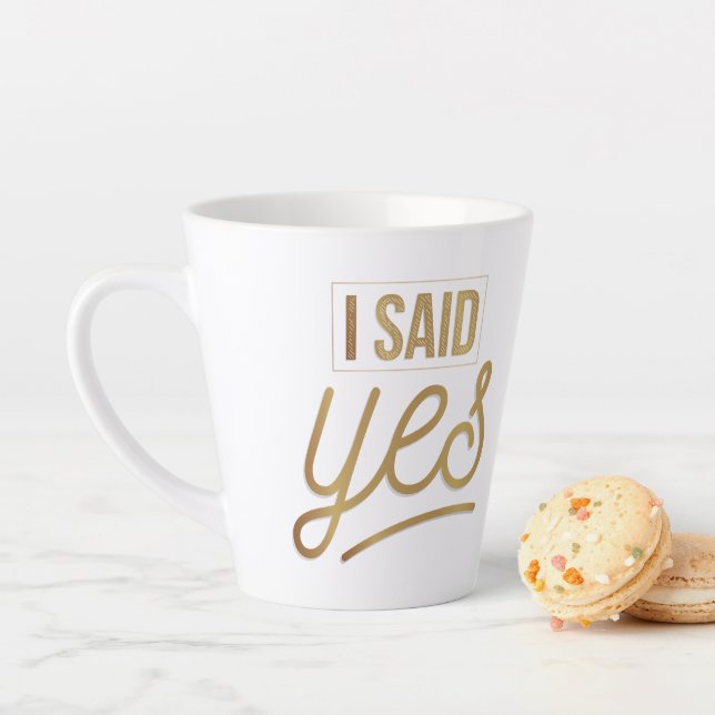 Taza De Café Latte Novia a ser regalo - Dije Sí Relieve metalizado do (In situ)