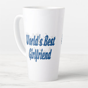 Taza De Café Latte Novia con tipografía azul marino