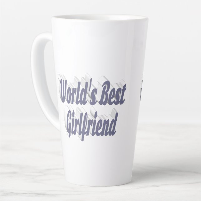 Taza De Café Latte Novia con tipografía gris (Ángulo izquierdo)