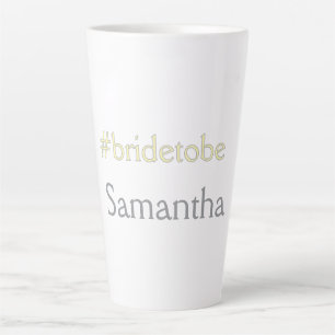 Taza De Café Latte novia próxima hashtag despedida de soltera exhibic