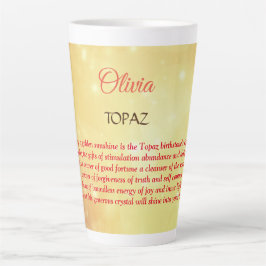 Taza De Café Latte Noviembre Diseño de Birthstone Topaz 