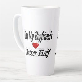 Taza De Café Latte Novio cita graciosa texto negro