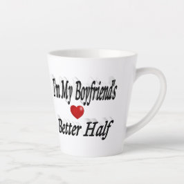Taza De Café Latte Novio cita graciosa texto negro