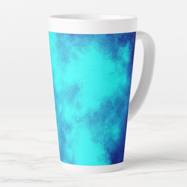 Taza De Café Latte nube de cielo azul (Ángulo derecho)