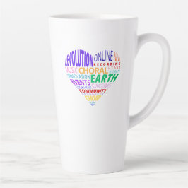 Taza De Café Latte Nube de palabras del Coro de la Tierra