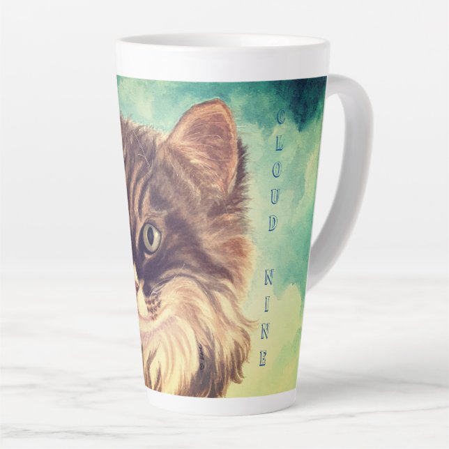 Taza De Café Latte Nube Fluffy Cat Nueve Latte Mug (Ángulo derecho)