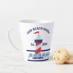 Taza De Café Latte Nuestra Casa en la Playa, Faro