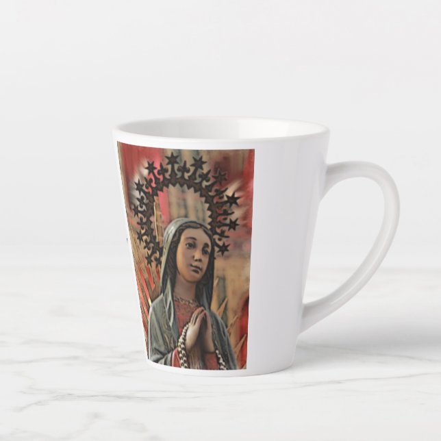 Taza De Café Latte Nuestra Señora de Guadalupe, patrona de las Améric (Derecha)
