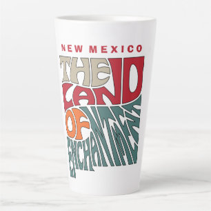 Taza De Café Latte Nuevo México apodo 'Word Art'