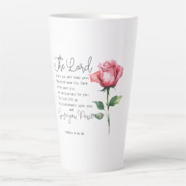Taza De Café Latte Números 6:24-26 El Señor te bendiga la flor Rosa