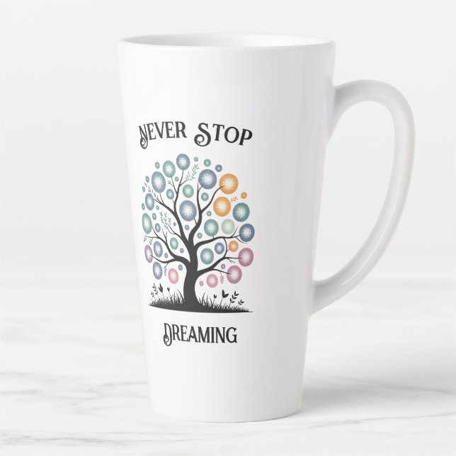 Taza De Café Latte Nunca dejes de soñar con Latte Mug (Derecha)