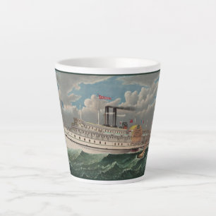 Taza De Café Latte NY Voyage Gran Rueda de ruedas de vapor El Peregri