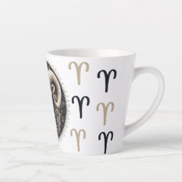 Taza De Café Latte Obra de arte de los símbolos de los Aries en huelg