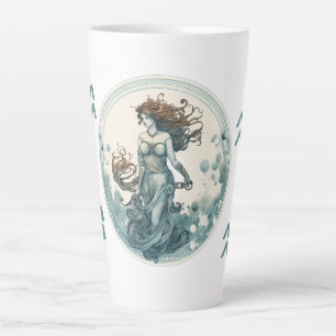 Taza De Café Latte Obra de arte del símbolo acuario llamativo
