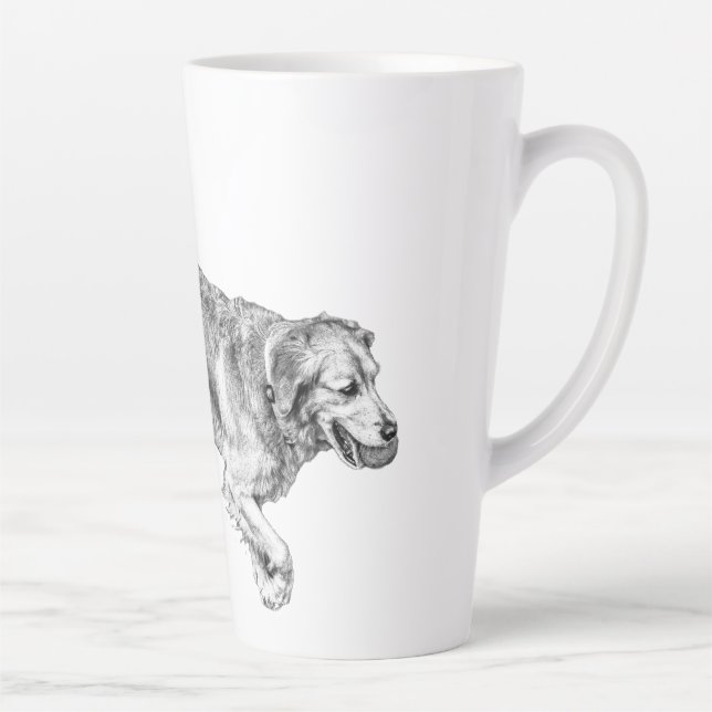 Taza De Café Latte Obtención de otoño con pinza de bolas rojas (Derecha)