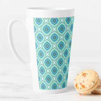 Taza De Café Latte Octagons azules y estrellas isotoxicas latte mug